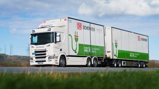 DB Schenker testet E-Lkw R450e von Scania im Fernverkehr in Schweden