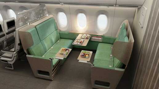Dieses neue Economy-Sitzkonzept für Flugzeuge lässt sich in flache Liegebetten umbauen