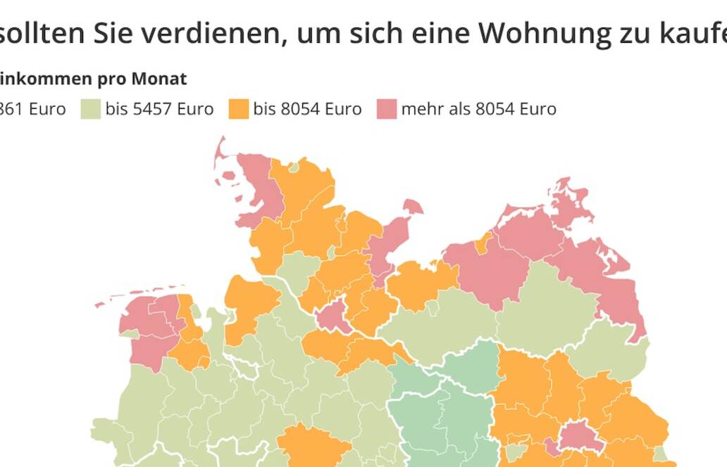 Großer Überblick: So viel müssen Sie verdienen, um sich in Deutschland eine Wohnung kaufen zu können