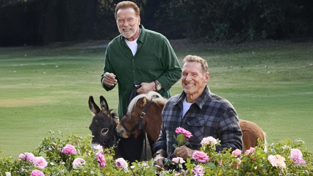 Arnold Schwarzenegger und Ralf Moeller werben gemeinsam für Parkside