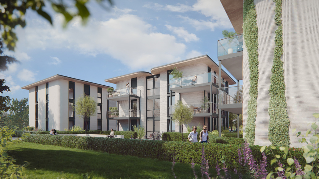 „Dreihaus“ setzt Maßstäbe: Serieller 3D-Druck beschleunigt Wohnungsbau mit Net-Zero-Zement