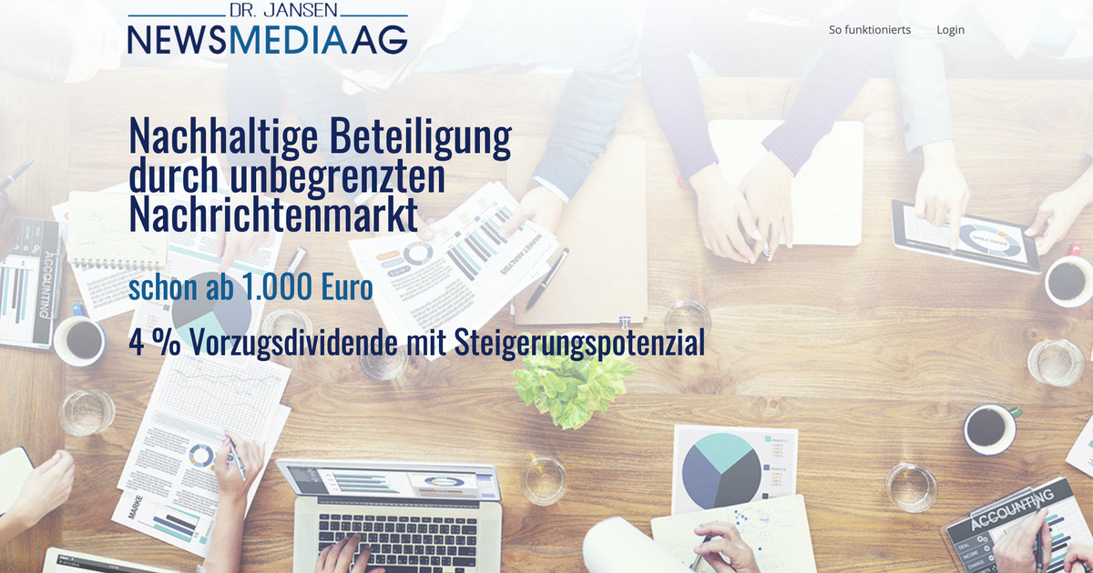 Dr. Jansen Newsmedia AG expandiert und startet IPO, um Redaktions und