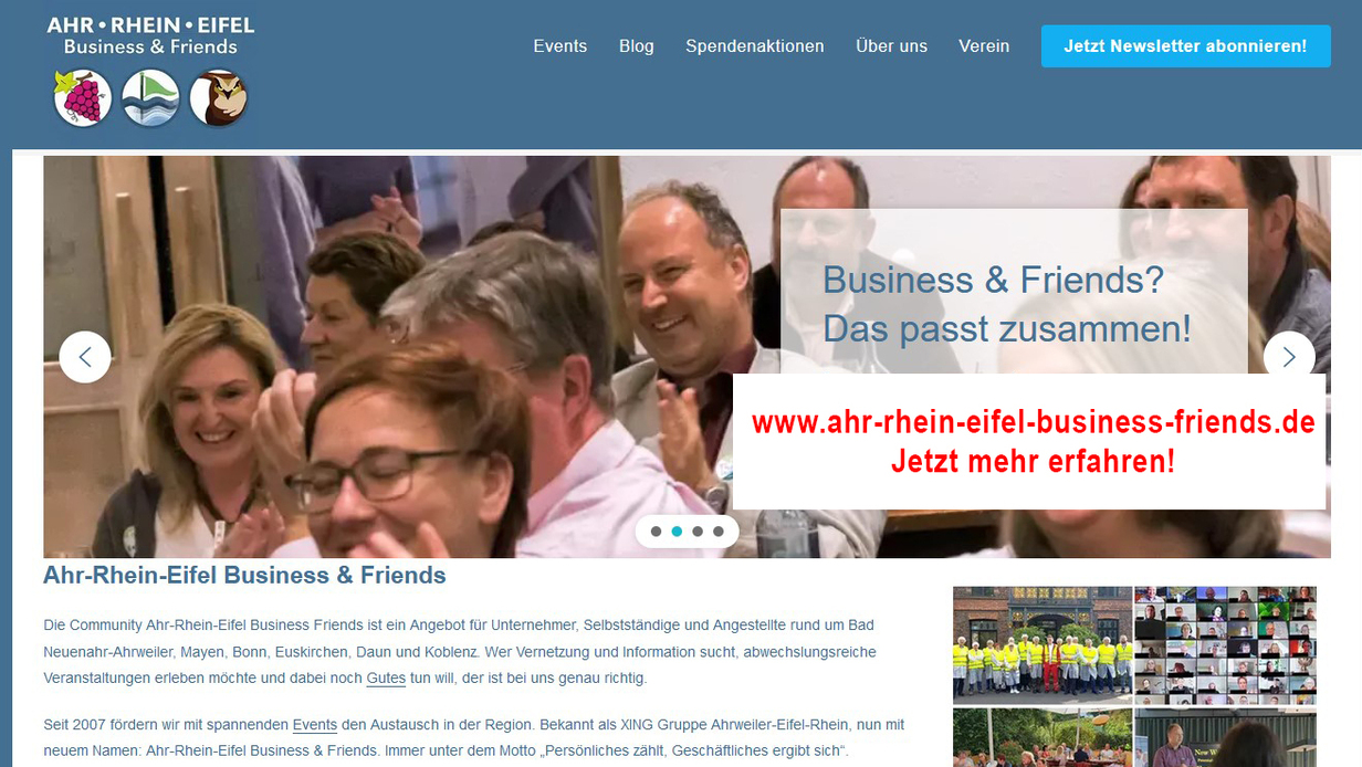 Ahr-Rhein-Eifel Business & Friends (AREBF) | Events, Tickets, Newsletter: www.ahr-rhein-eifel-business-friends.de